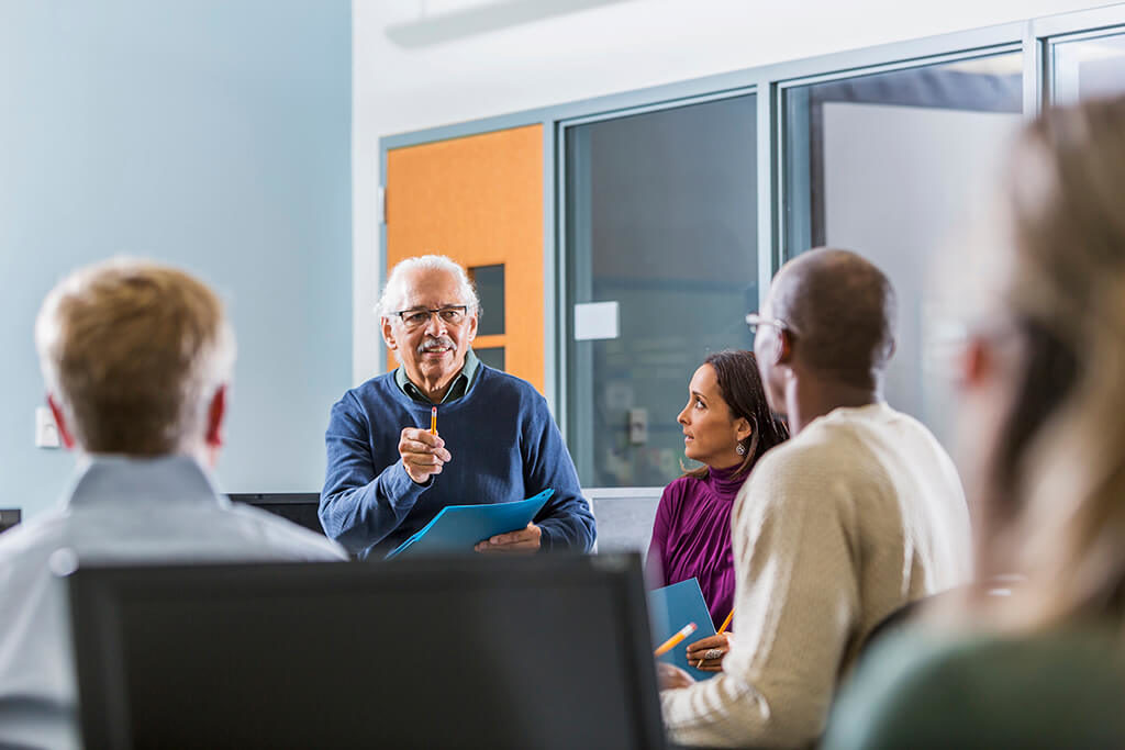 Healthcare professionals discussing